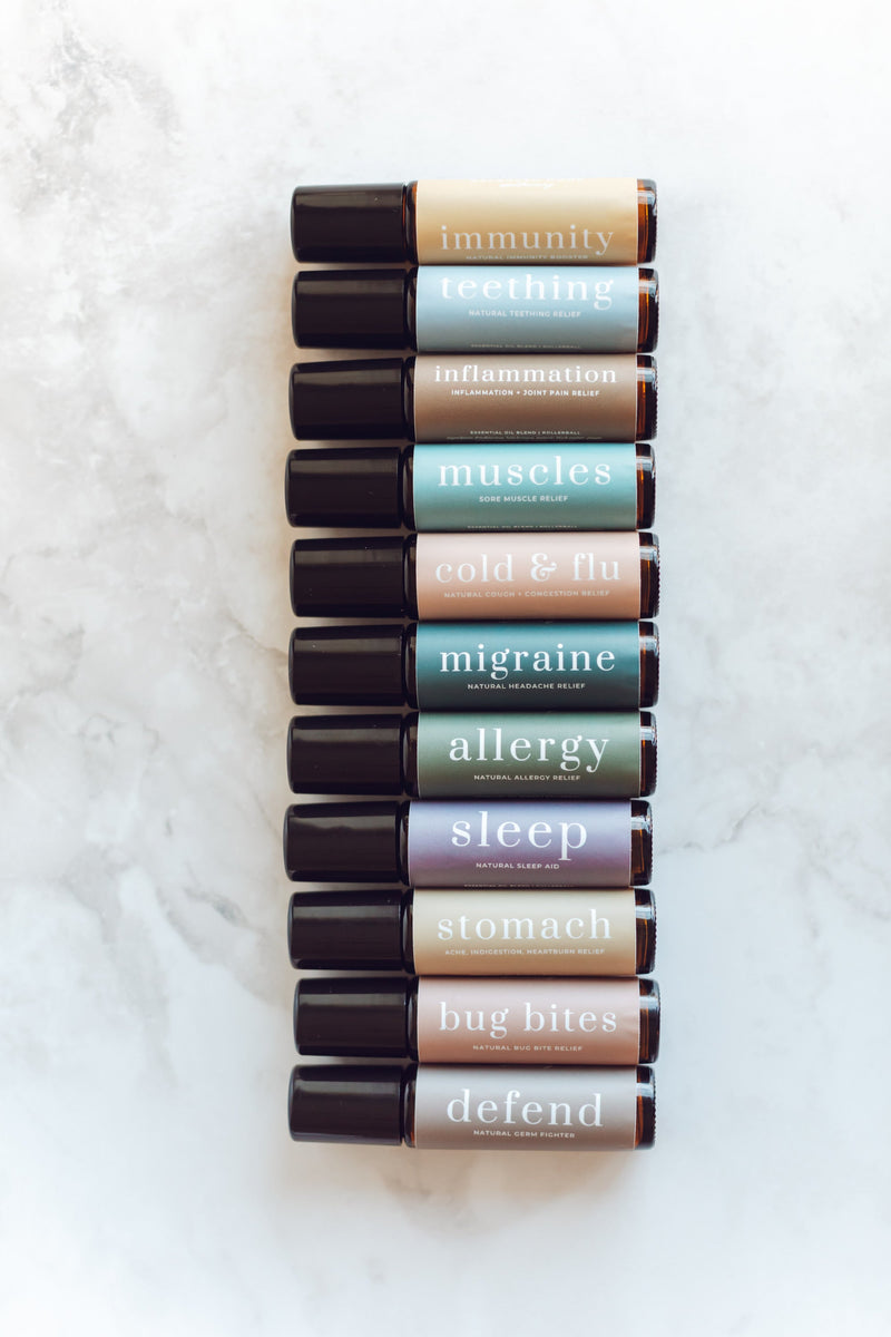 Handcrafted family wellness products arranged on a warm, natural home surface
