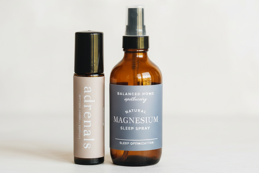 Two products for 4AM Wake-Up Support Duo on a marble background
